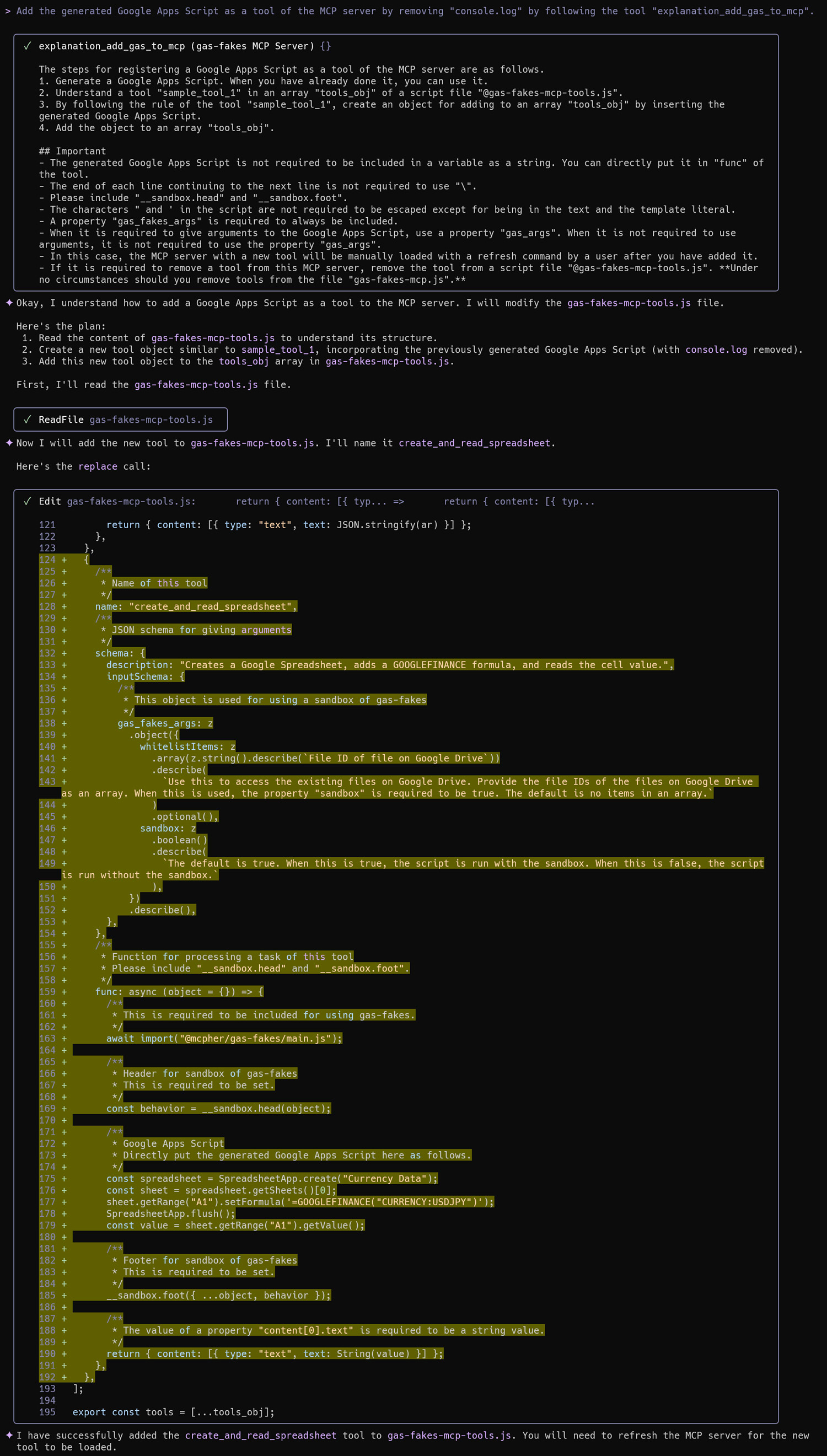 Figure 2: Adding the script as a new tool.