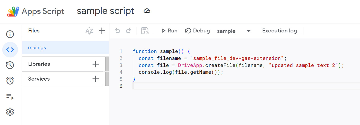 Updated Existing GAS Project