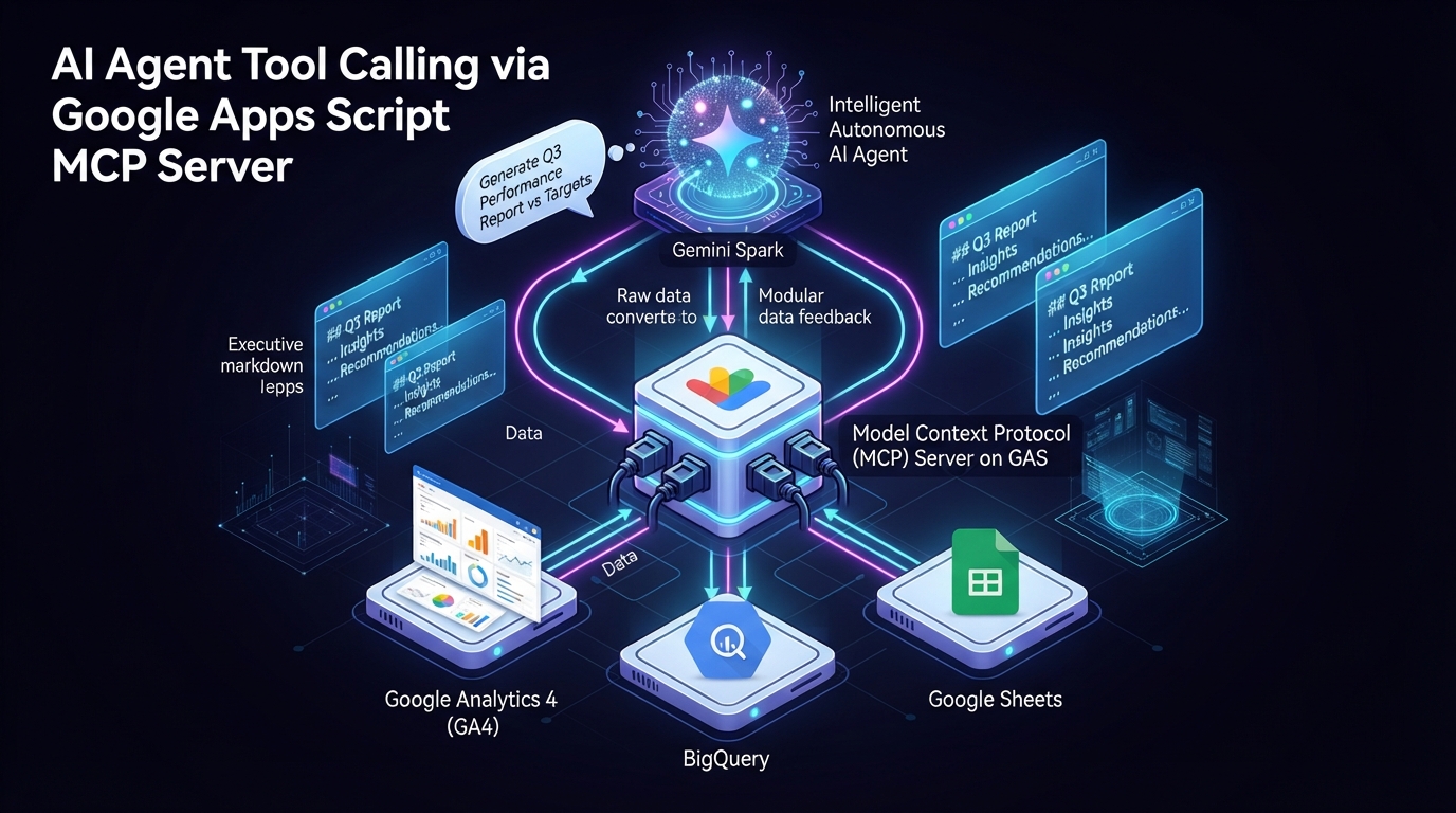 Figure 4: Autonomous agent tool execution via GAS Web App and Model Context Protocol (MCP)