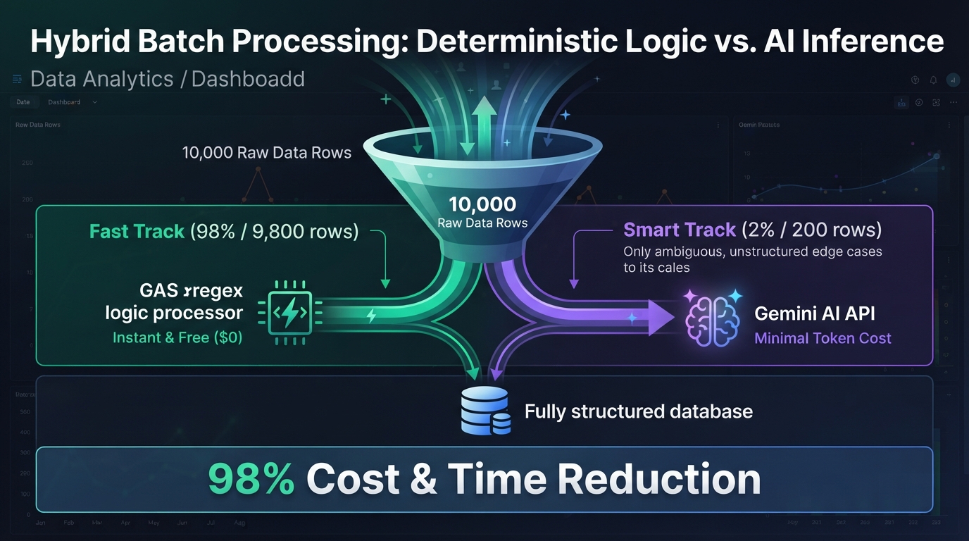 Figure 11: Hybrid batch processing architecture combining deterministic logic and packed AI inference
