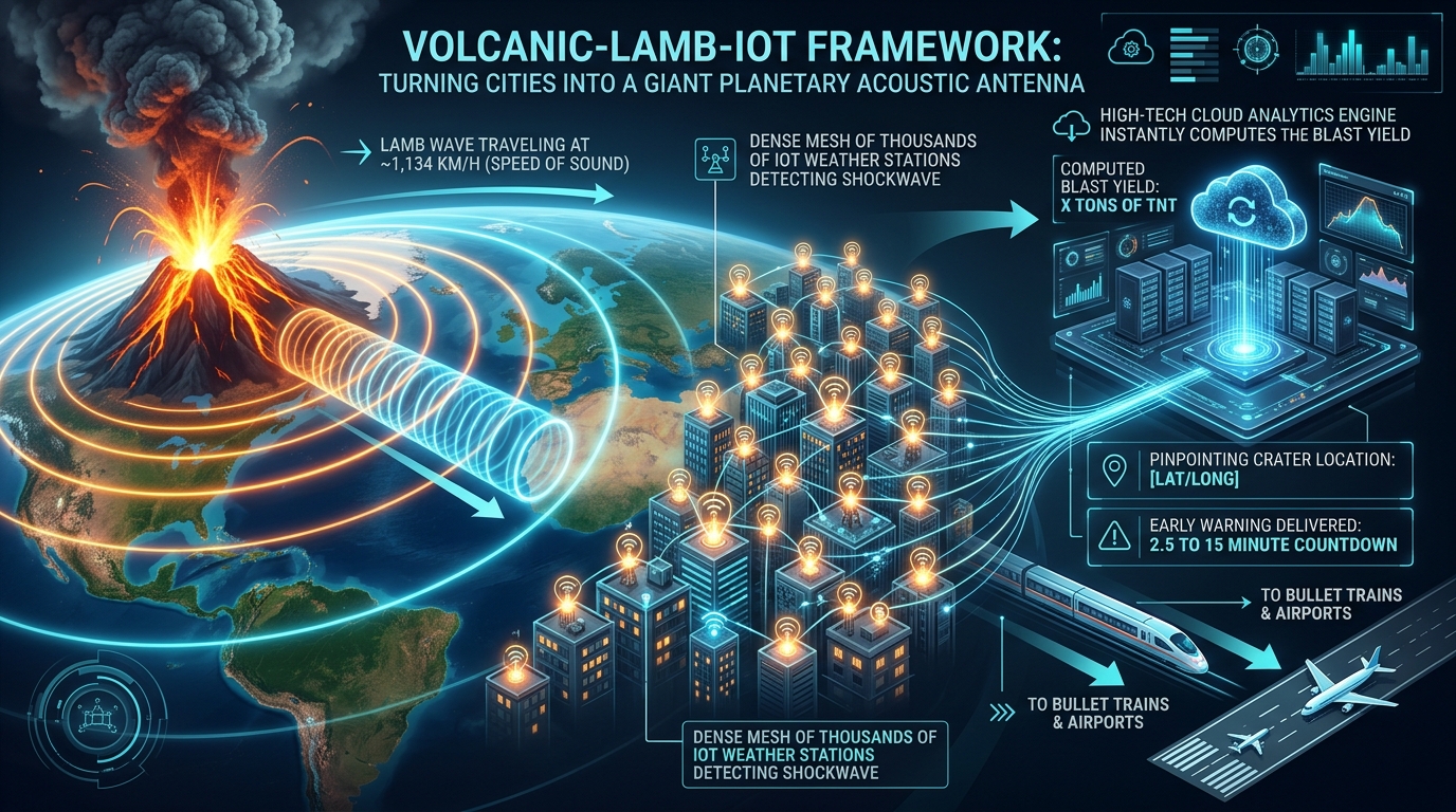 Volcanic-Lamb-IoT Framework: Turning Cities into a Giant Planetary Acoustic Antenna