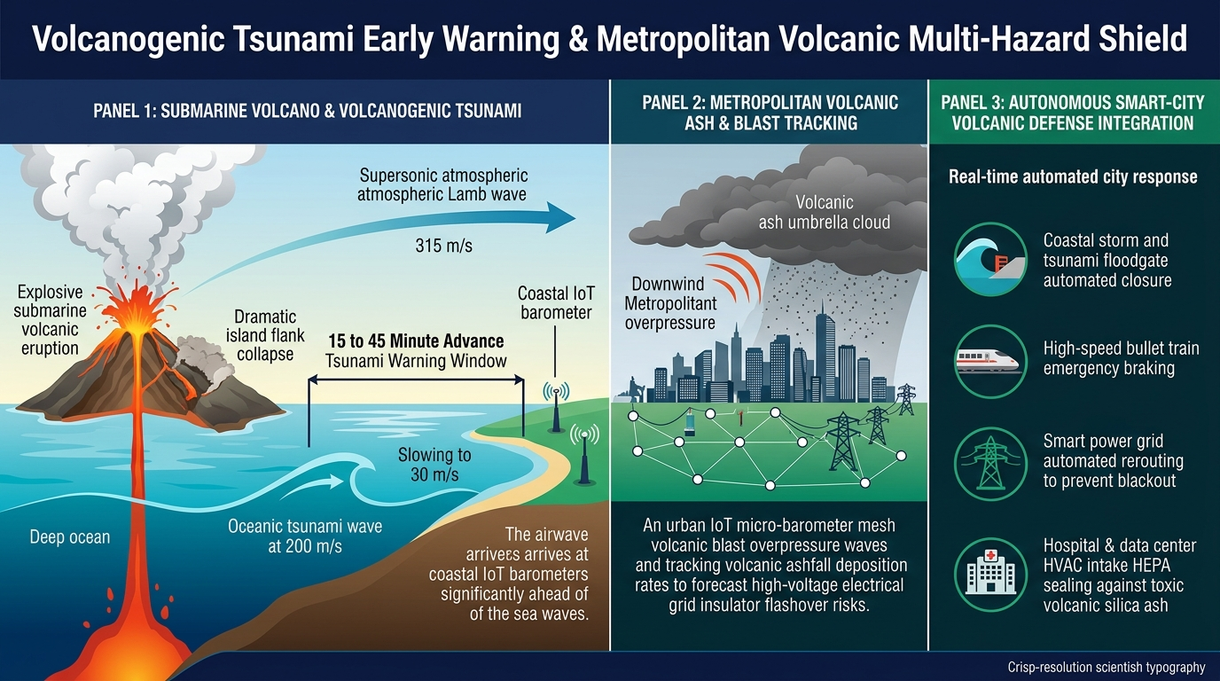 Volcanic Tsunami Early Detection and Multi-Hazard Urban Shield