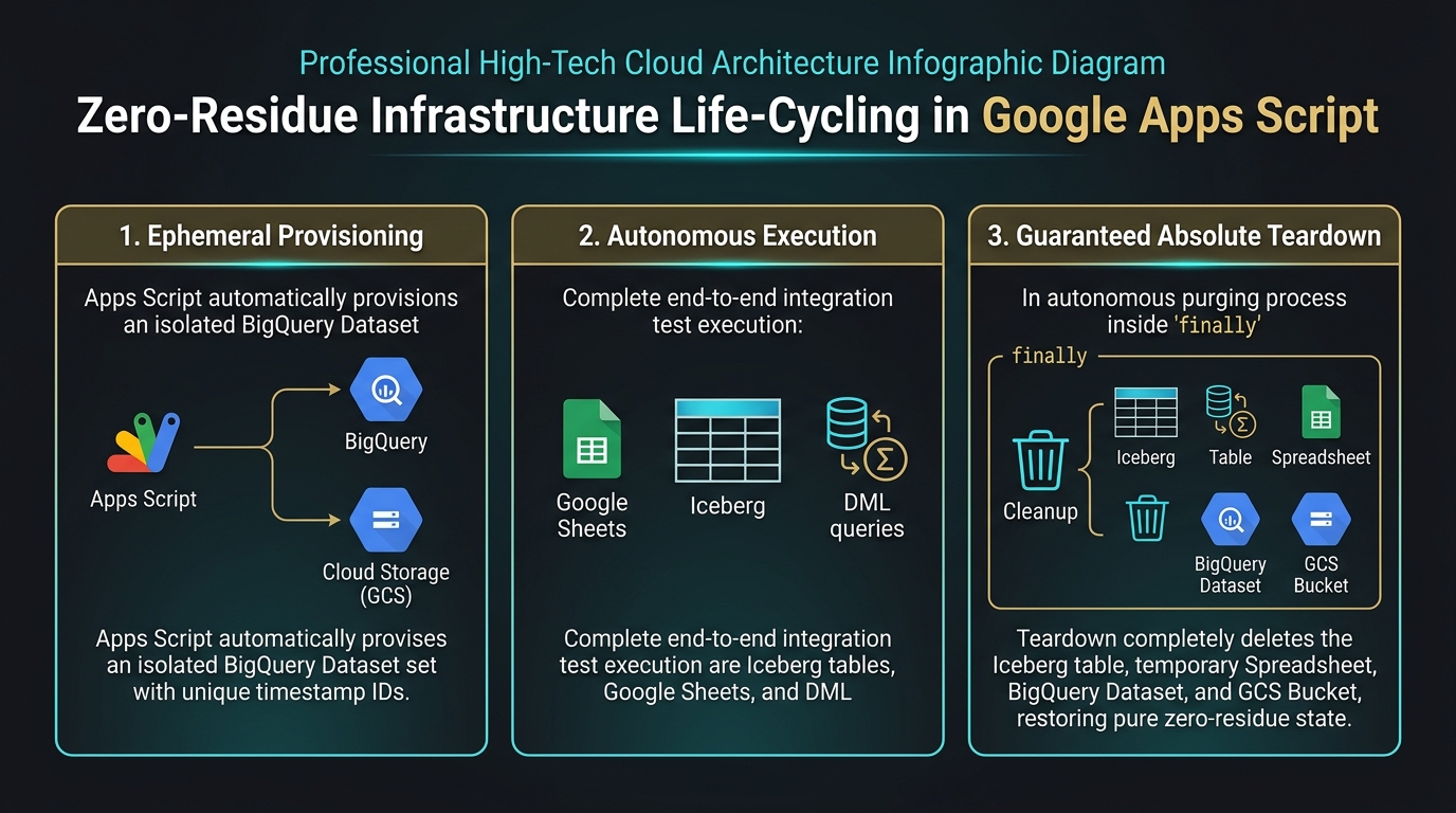Figure 5: Zero-Residue Infrastructure Life-Cycling in Google Apps Script