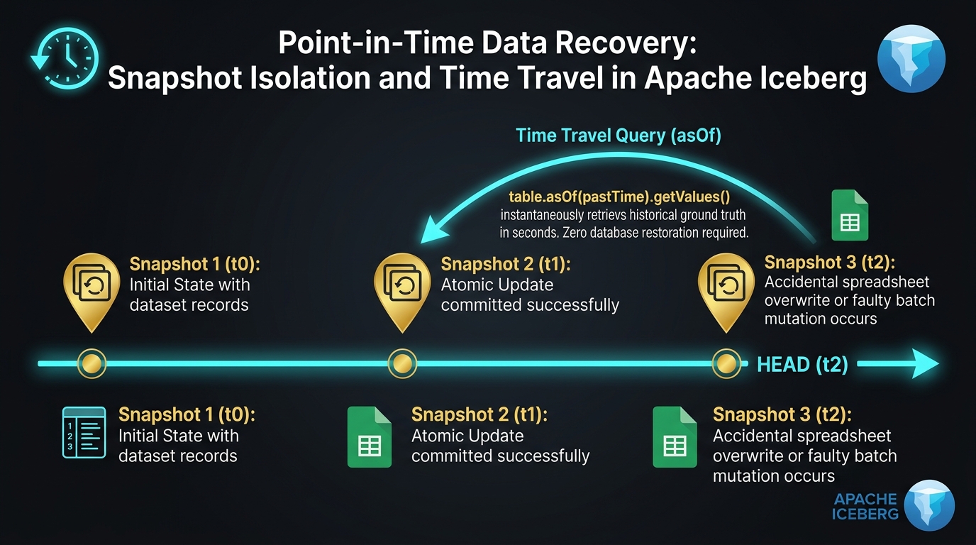 Figure 9: Point-in-Time Data Recovery: Snapshot Isolation and Time Travel in Apache Iceberg